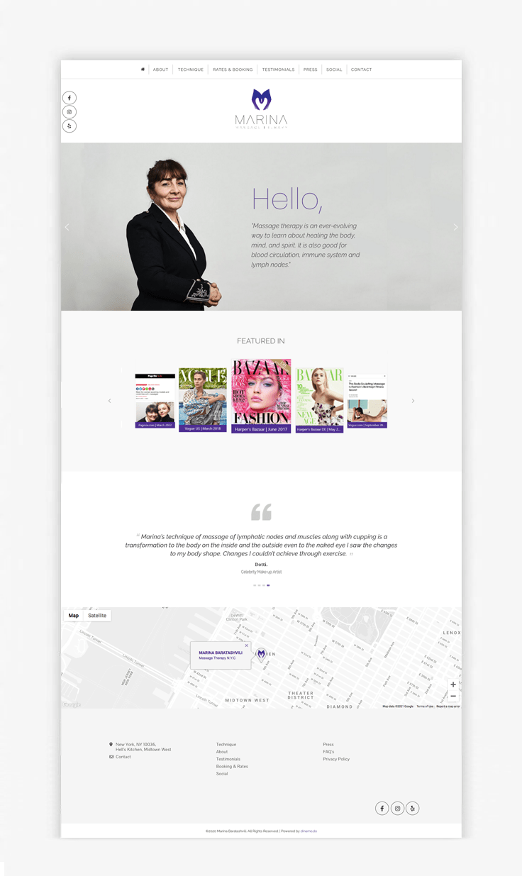 Marina massages website
