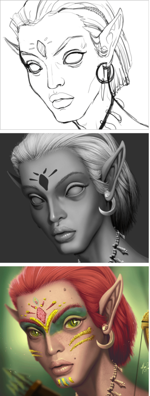 Mirga 3D illustratiom Process
