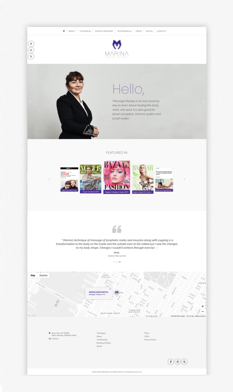 Marina massages website